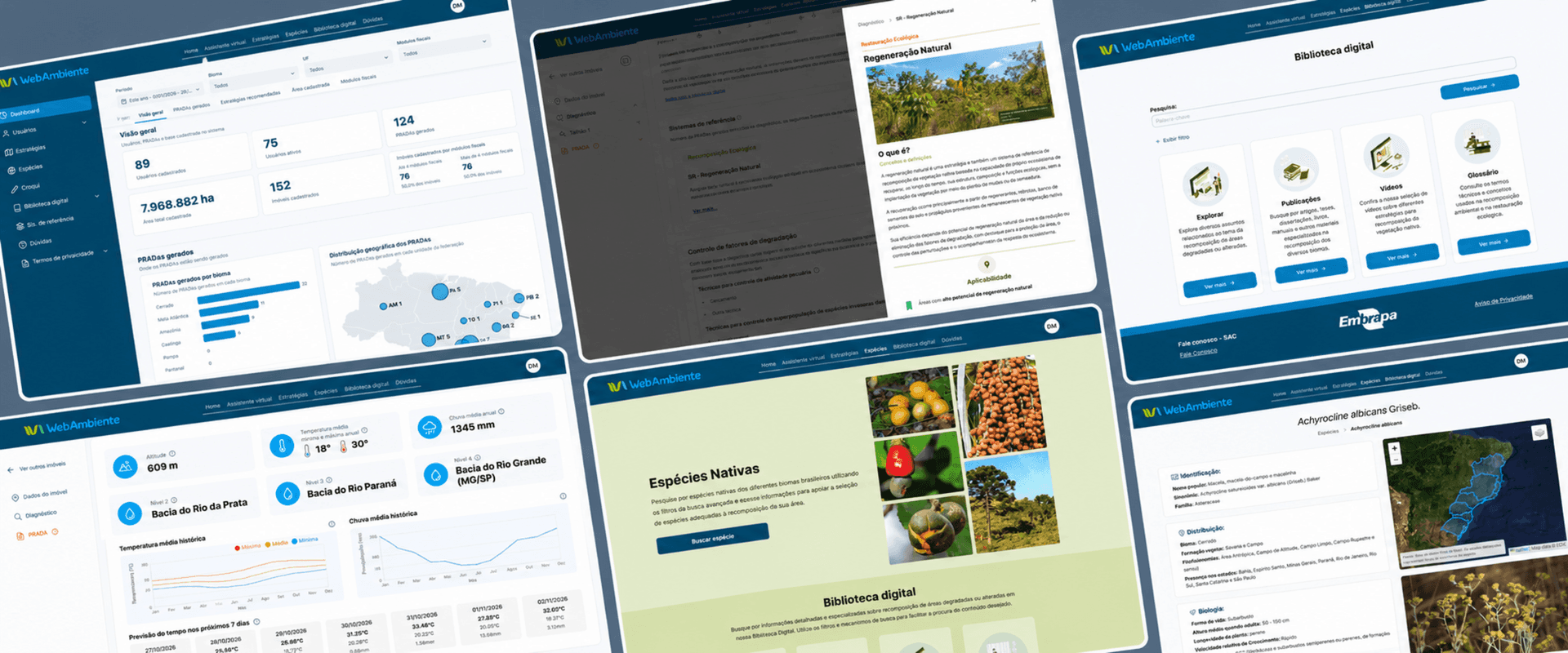 Algumas telas do Sistema WebAmbiente